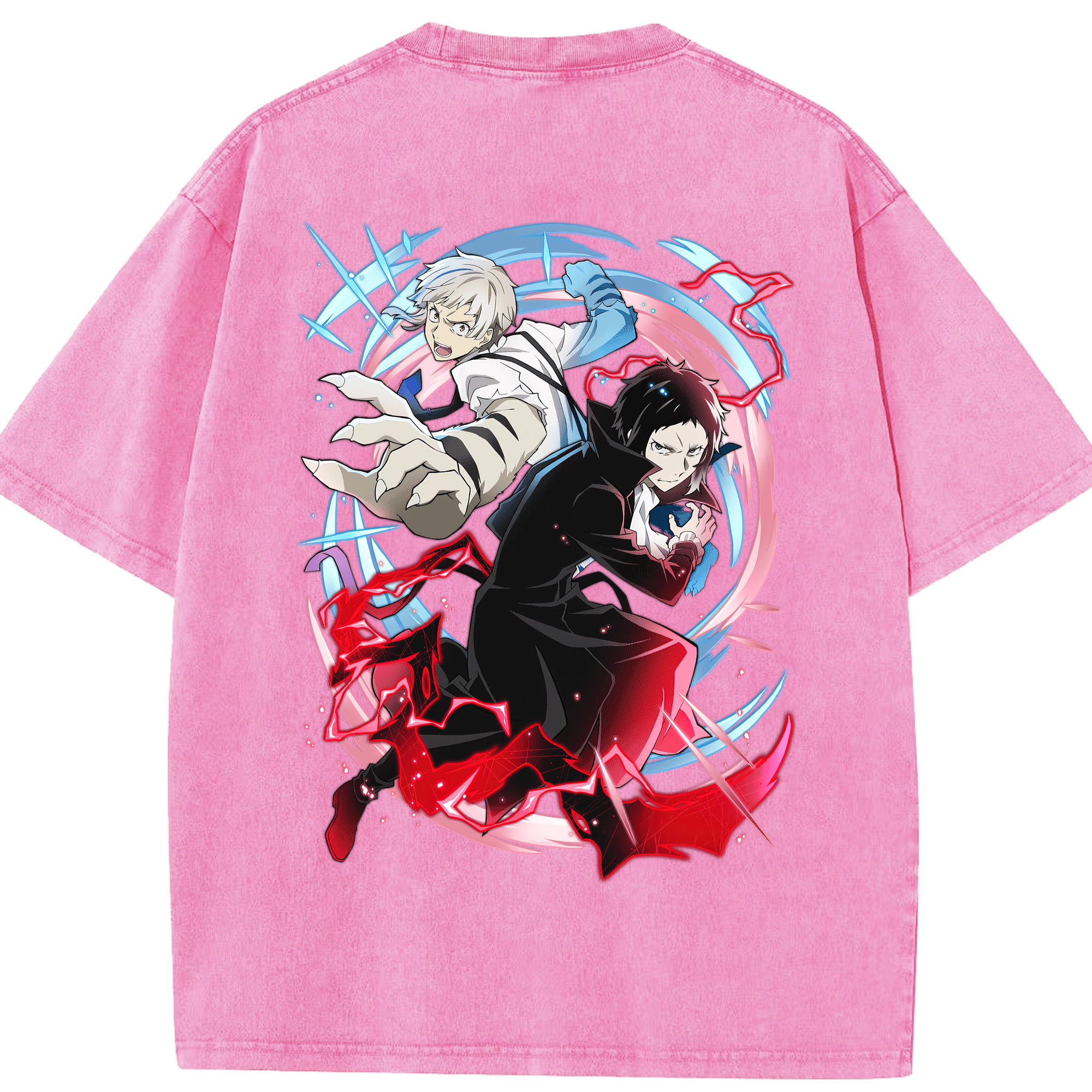 （画像用） 文豪ストレイドッグス Bungo Stray Dogs 綿100% ヴィンテージ風 半袖Tシャツ（背面プリント）